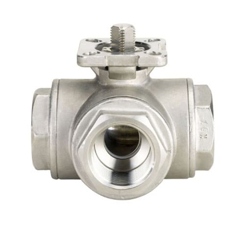 thân van bi 3 ngã inox nối ren